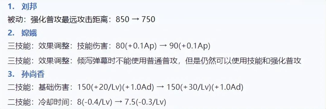 王者7.2调整：刘邦削弱，弈星大招回调，孙尚香加强